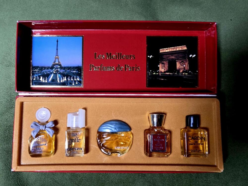 Vintage Les Meilleurs Parfums de Paris 5 Miniature Perfume Set Made in France